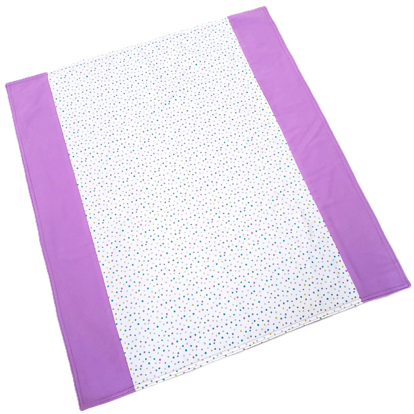 Fox or Dot Organic Cotton Purple Flannel Baby Blanket