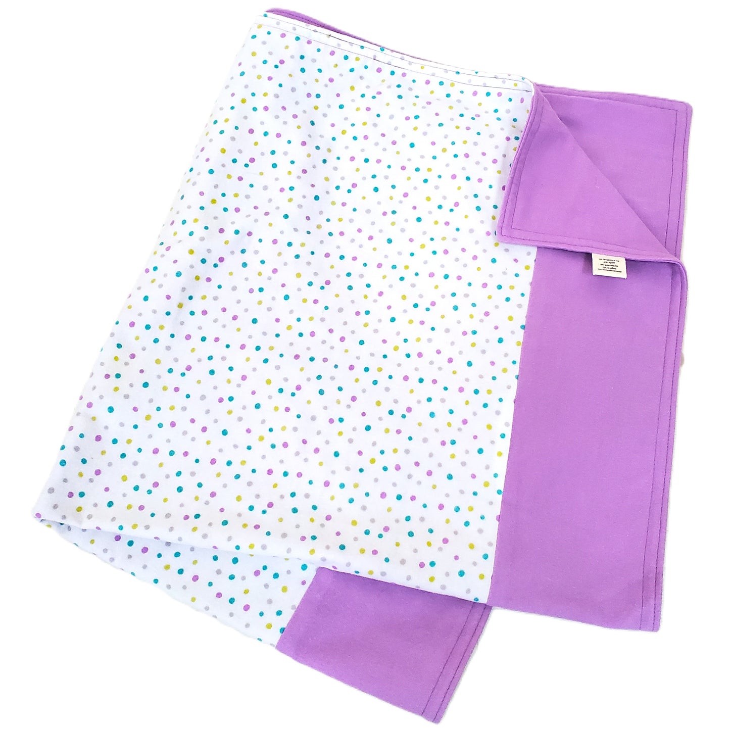 Fox or Dot Organic Cotton Purple Flannel Baby Blanket