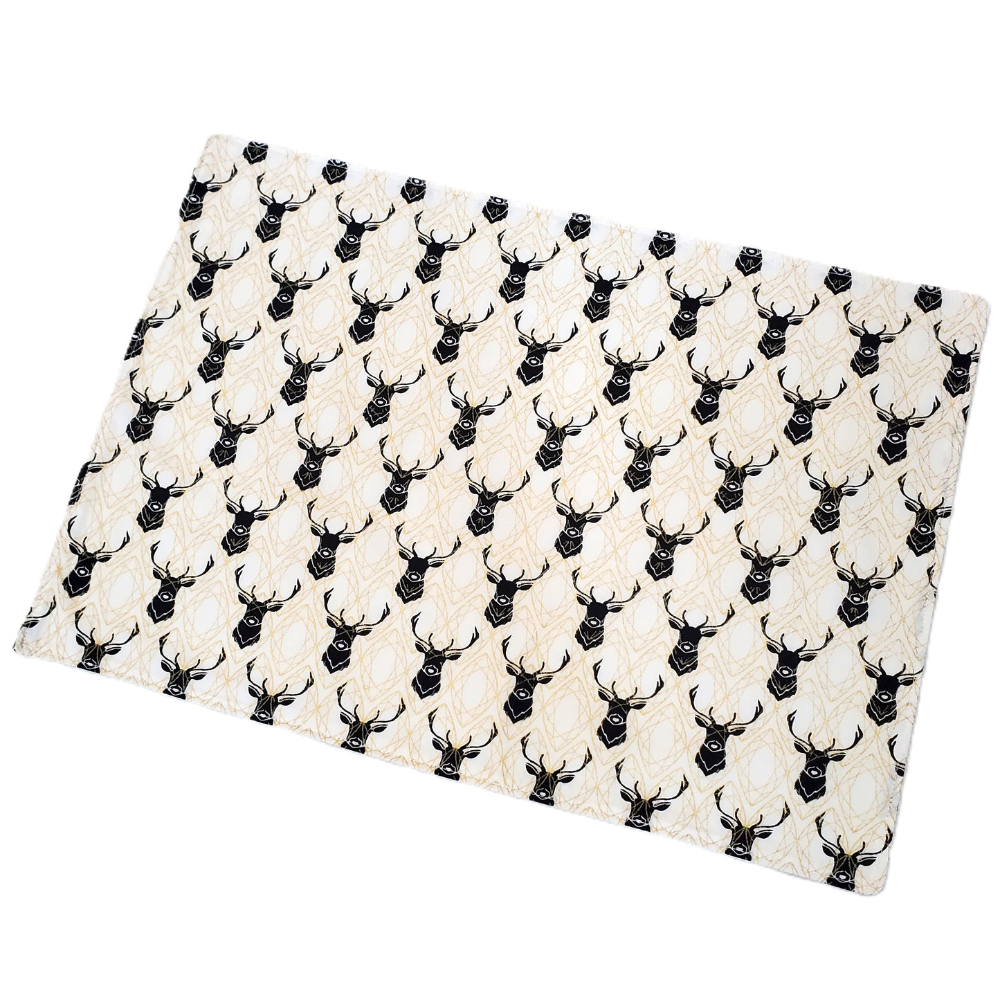 Metallic Gold, Black and White Elk Placemats in Organic Cotton