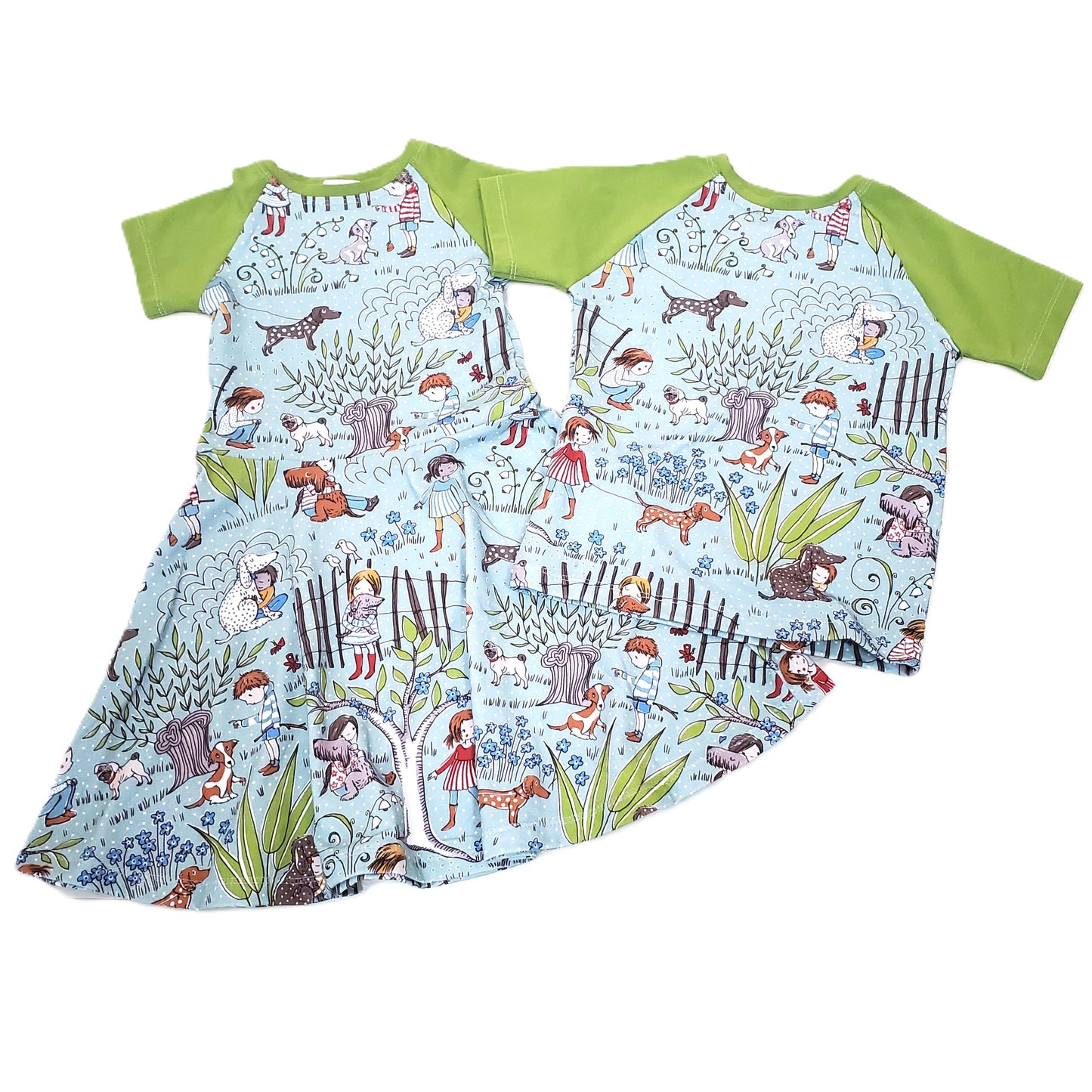 Kids and Their Best Friends-Dogs, Dress & Tee Shirt in Organic Cotton Jersey