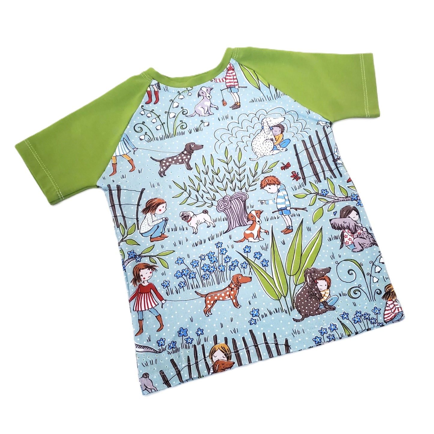 Kids and Their Best Friends-Dogs, Dress & Tee Shirt in Organic Cotton Jersey