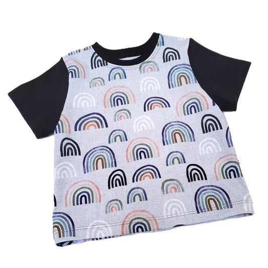 Muted Rainbow Tee for Kids in Organic Cotton Jersey