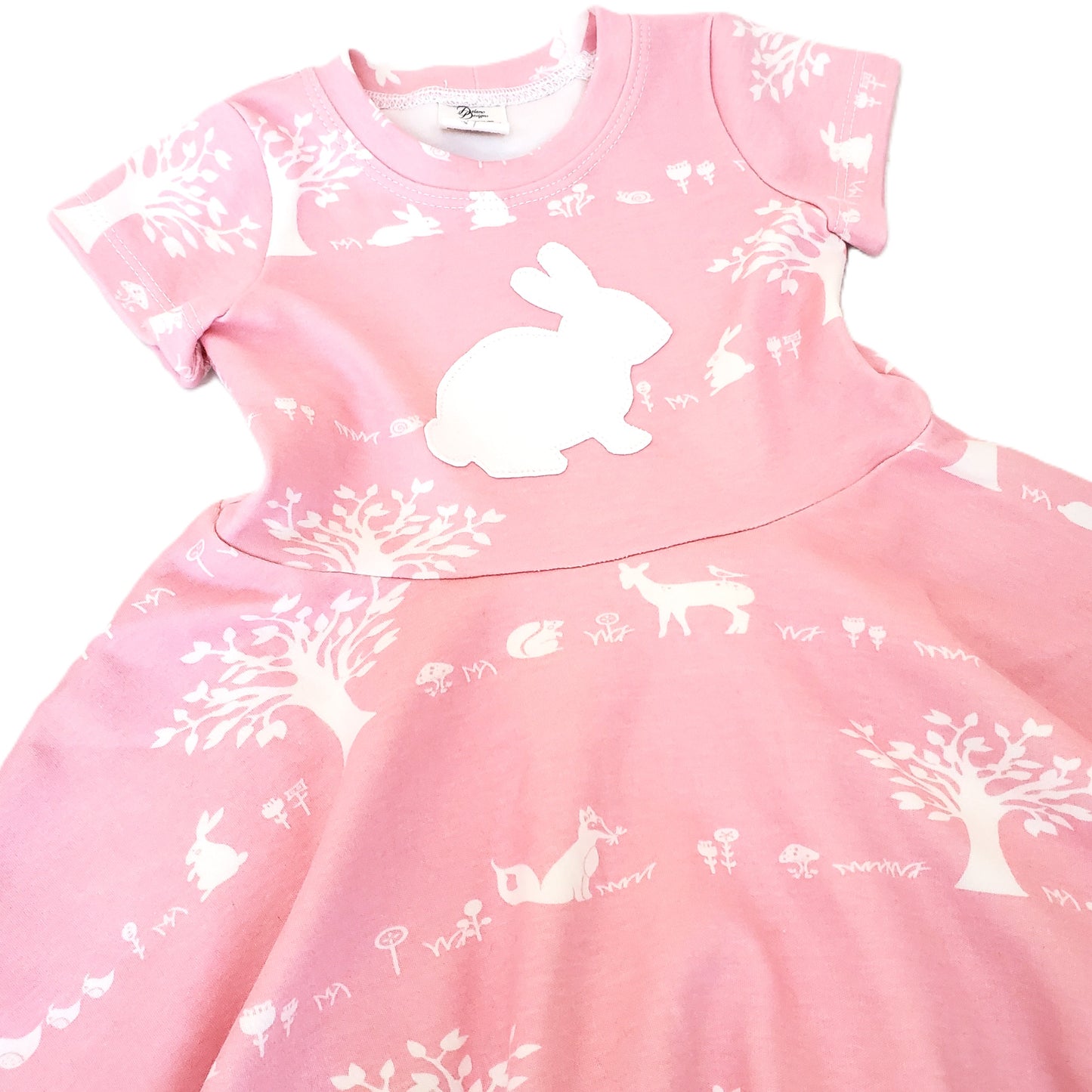 Organic Girl's & Toddler Dress with Bunny Rabbits