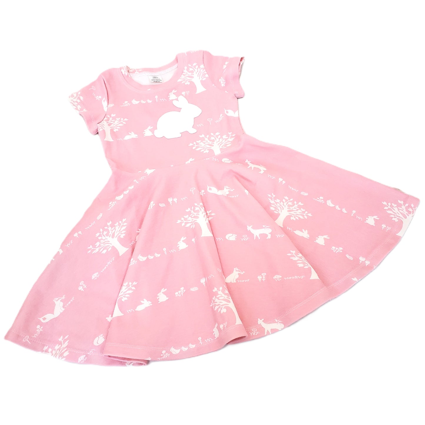 Organic Girl's & Toddler Dress with Bunny Rabbits