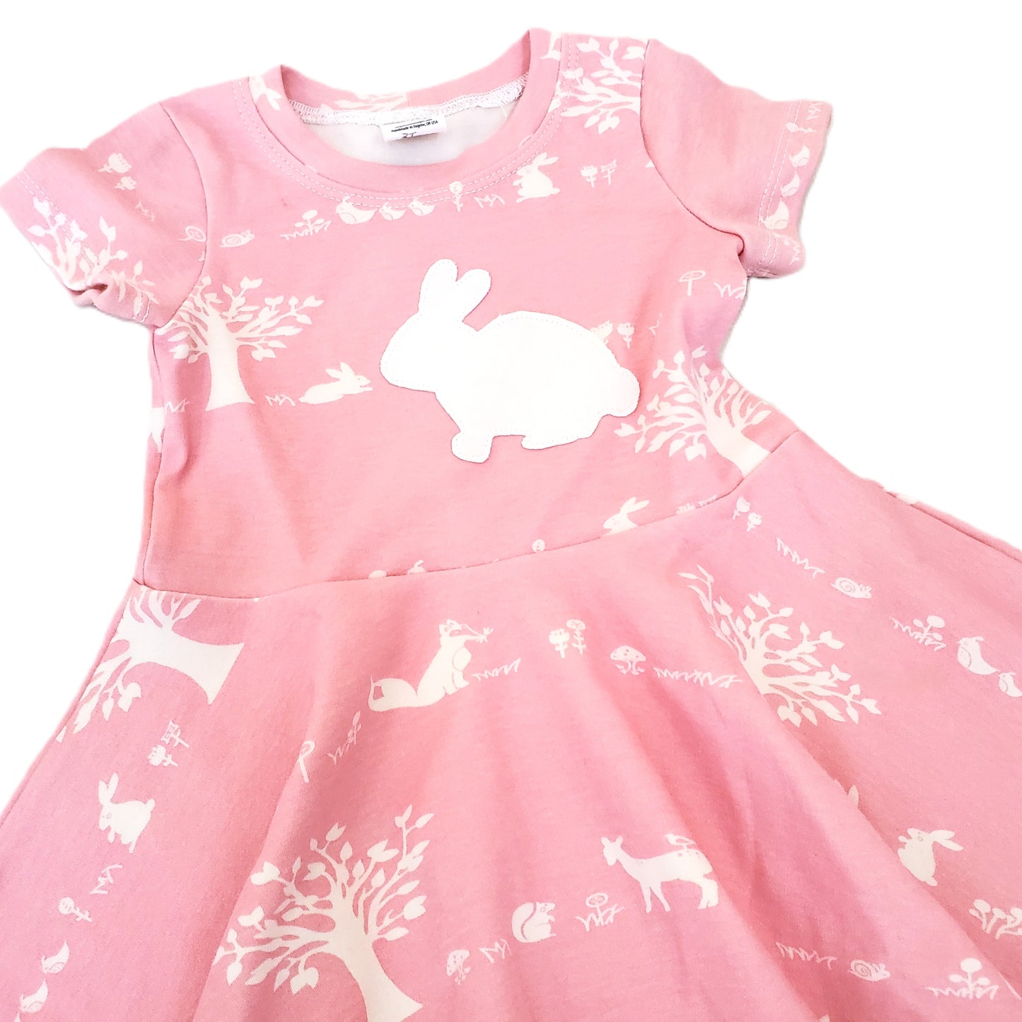 Organic Girl's & Toddler Dress with Bunny Rabbits