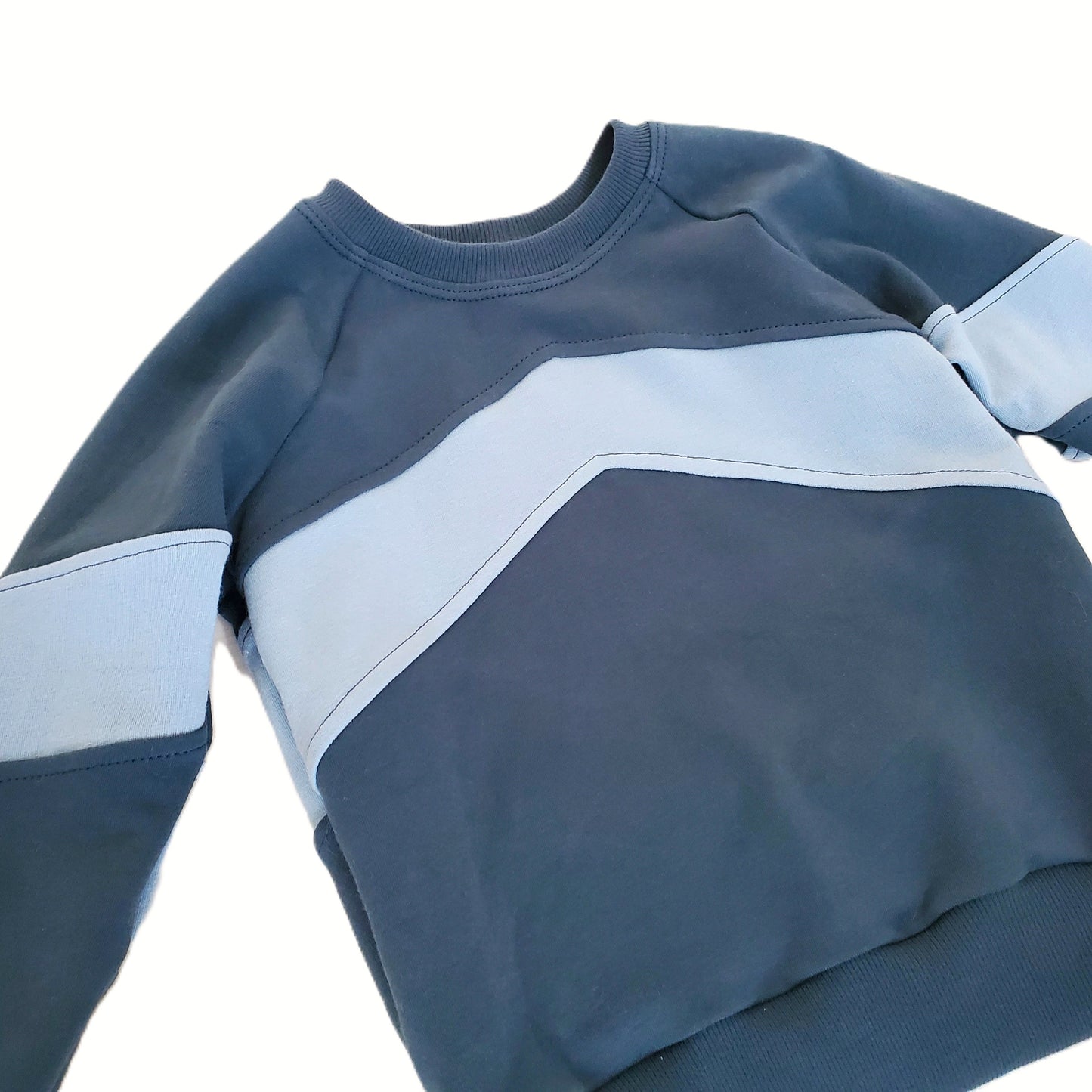 Blue French Terry Pullover for Kids in Organic Cotton