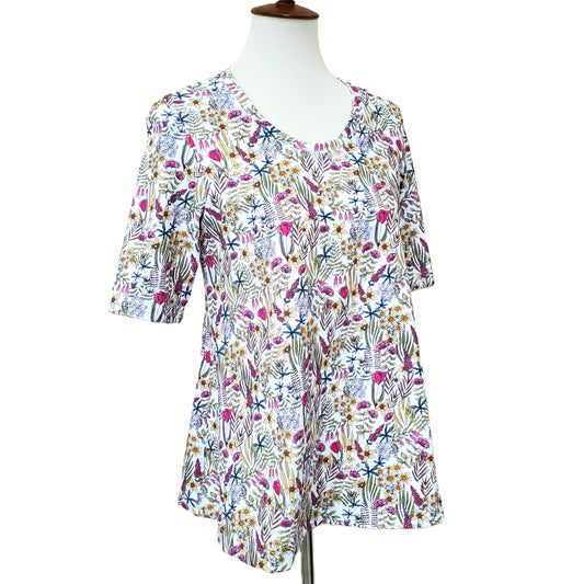 Women's Floral Top in Organic Cotton Jersey