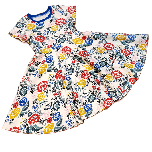 Girl's Floral Dress in Organic Cotton