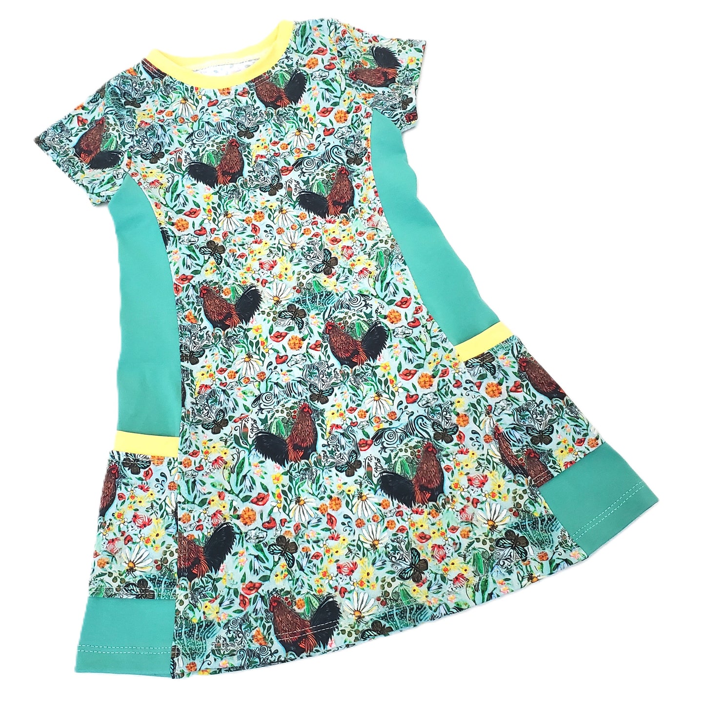 Chicken Dress for Kids in Organic Cotton Jersey