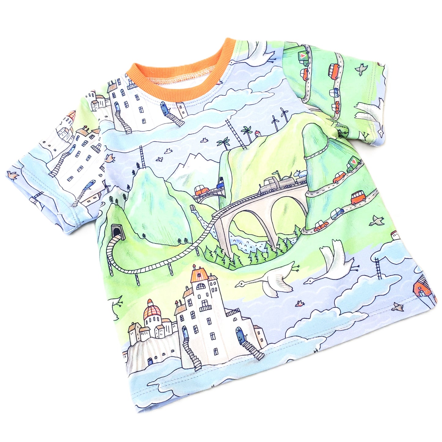 Train & Castle Shirt in Organic Cotton Jersey