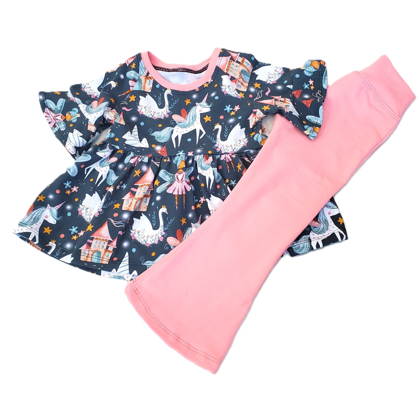 Unicorn and Fairy Top & Pants Set for Kids In Organic Cotton Jersey