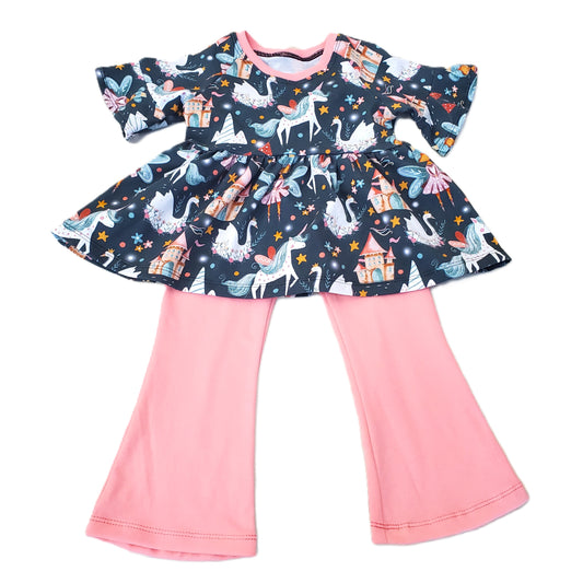 Unicorn and Fairy Top & Pants Set for Kids In Organic Cotton Jersey