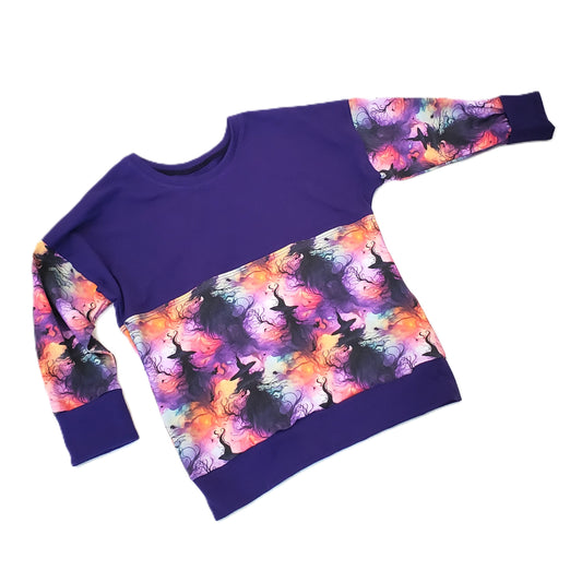 Grow With Me Style Pullover for Children in Witch print