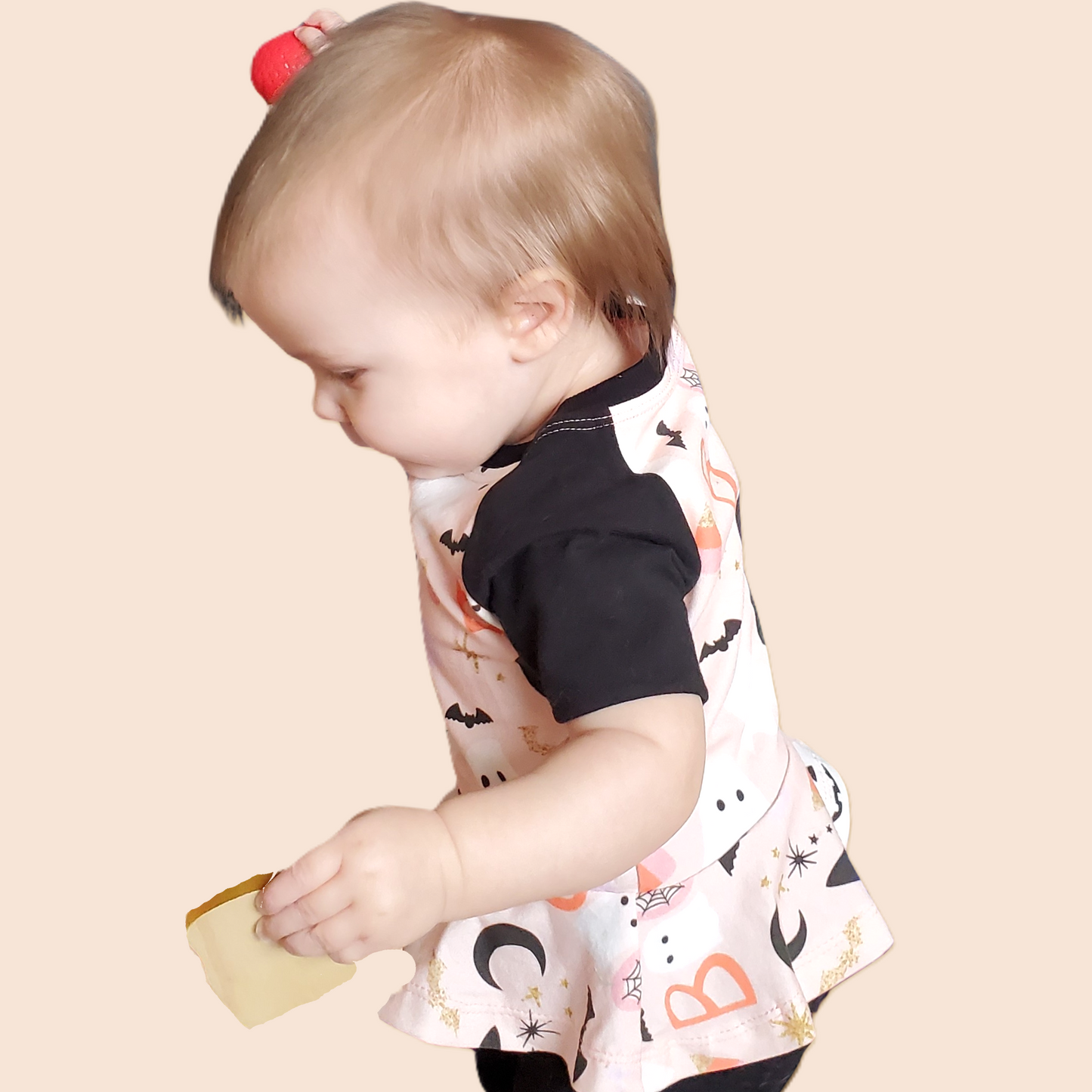 Pink Peplum Kid's Halloween Top in Organic Cotton Jersey