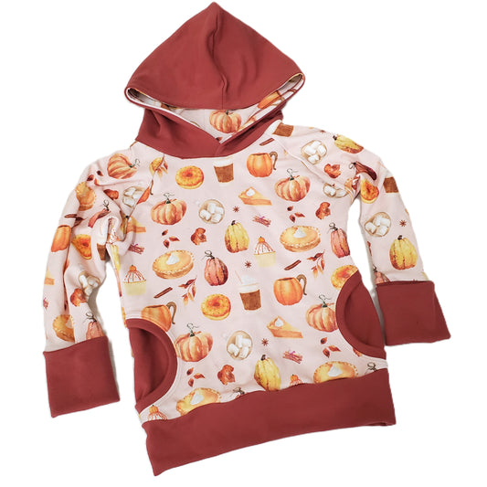 Pumpkin Grow-with-Me Hoodie for Kids in Organic Cotton
