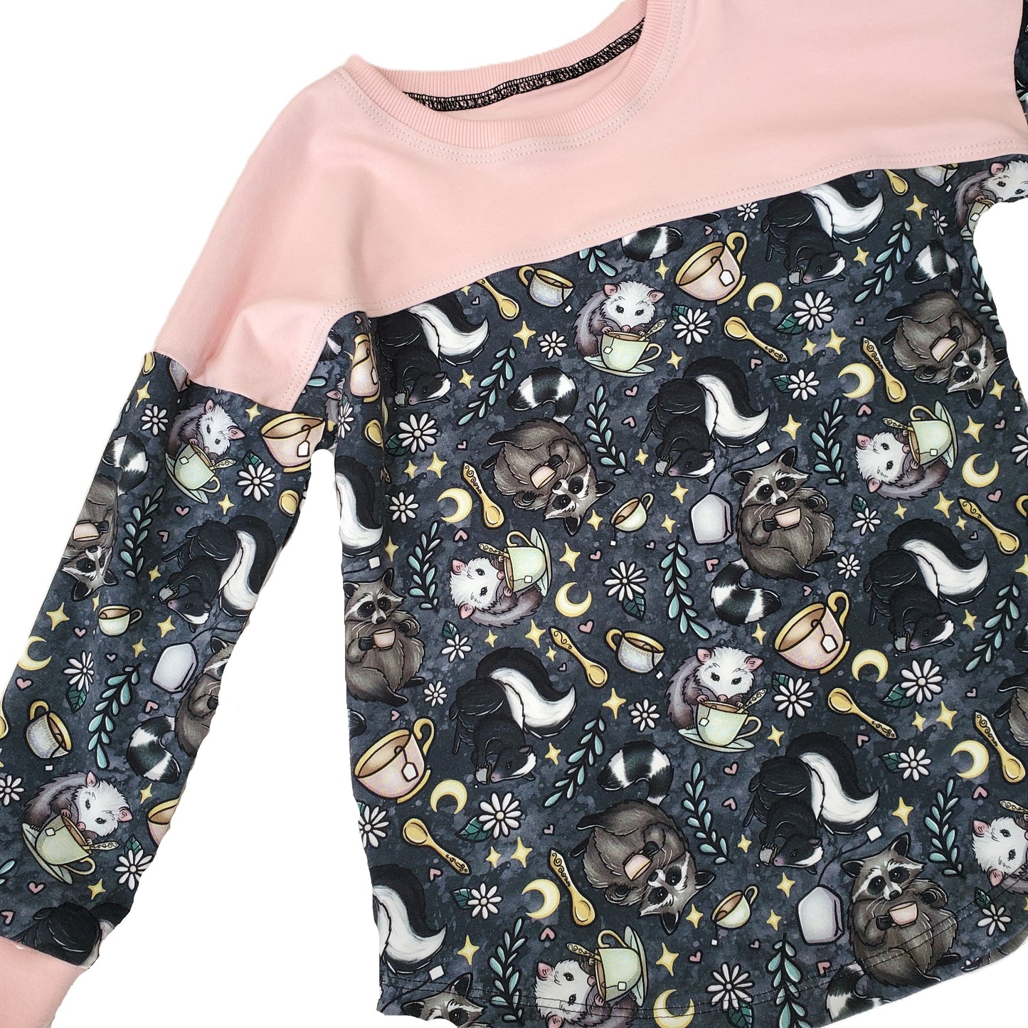Animal Tea Party Long Sleeved Tee for Kids in Organic Cotton