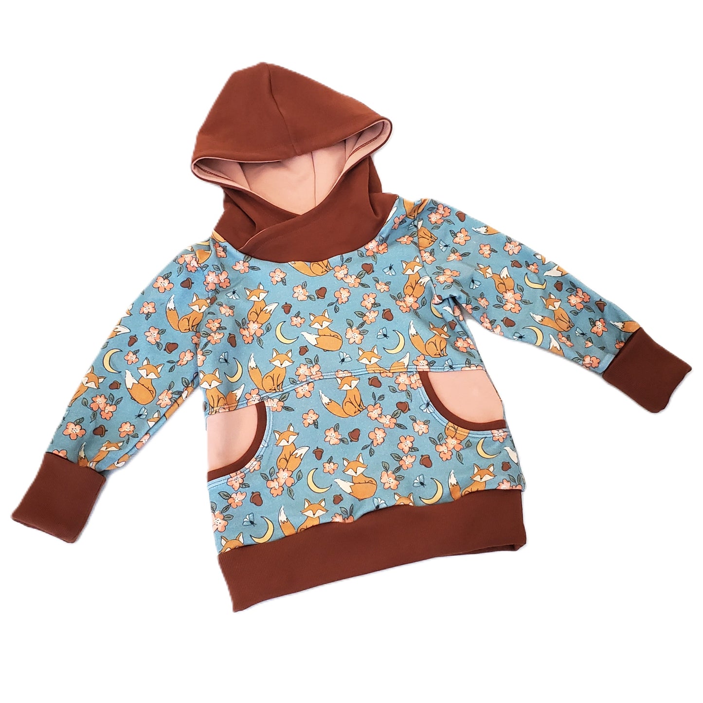Organic Cotton Fox Hoodie in Grow With Me Style for Children