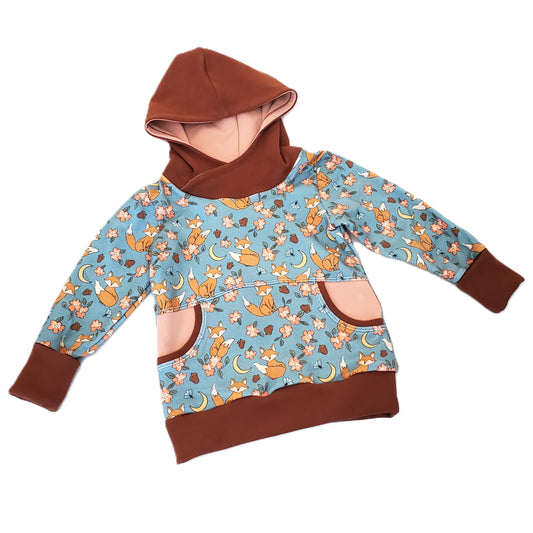 Organic Cotton Fox Hoodie in Grow With Me Style for Children