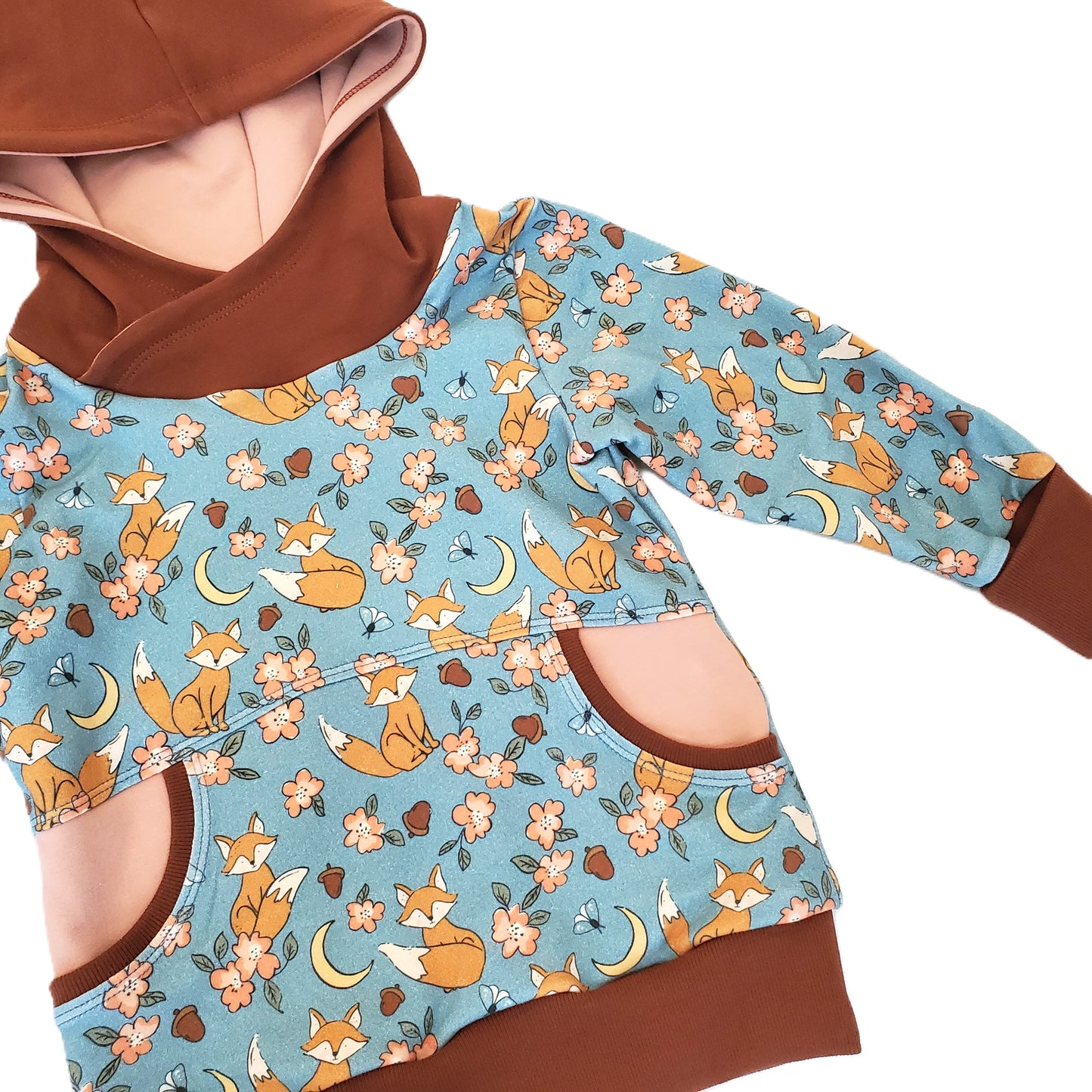 Organic Cotton Fox Hoodie in Grow With Me Style for Children