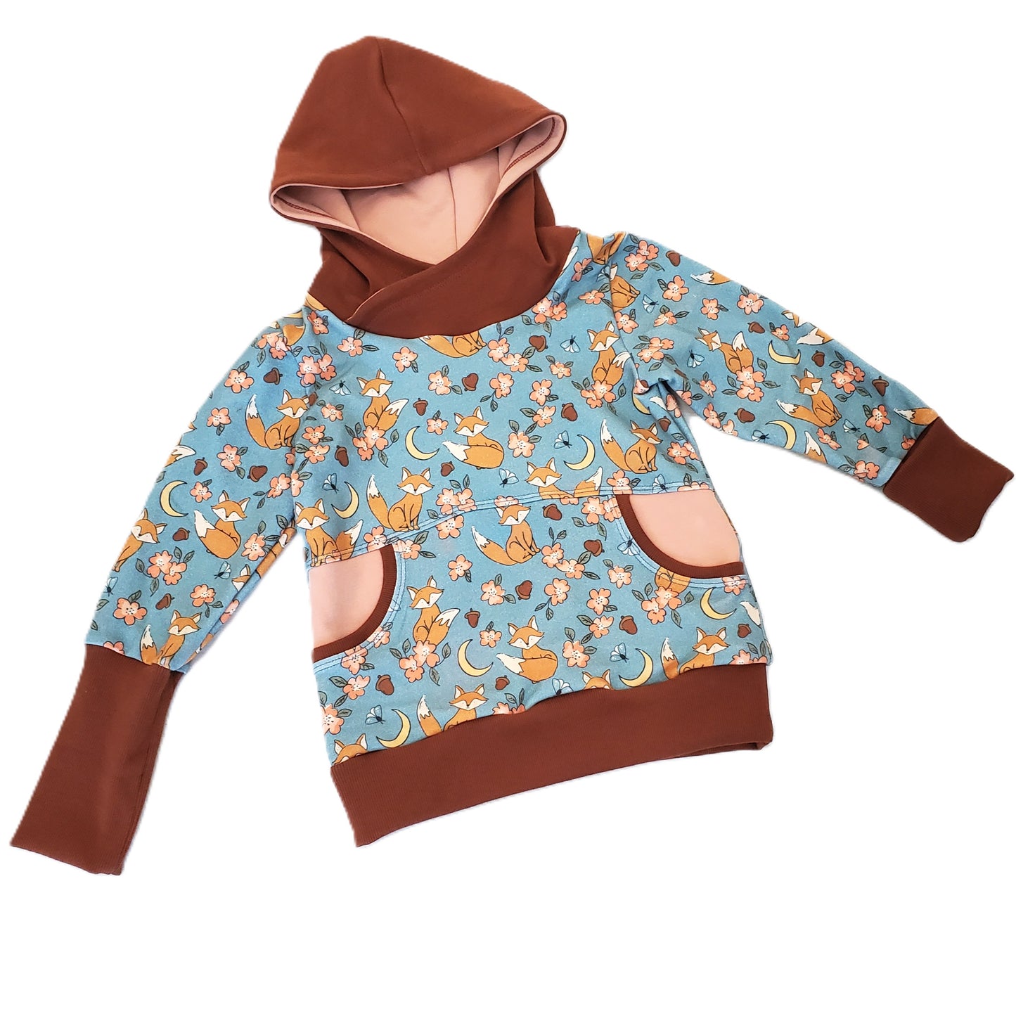 Organic Cotton Fox Hoodie in Grow With Me Style for Children