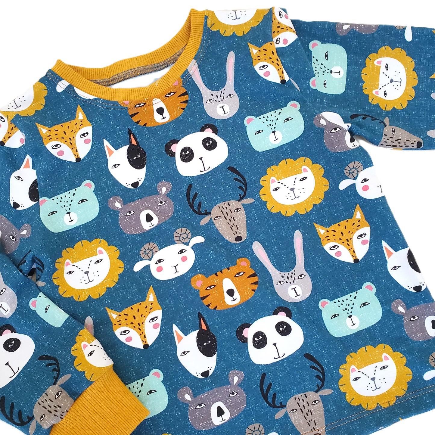 Organic Cotton Kid's Shirt with Animal Faces