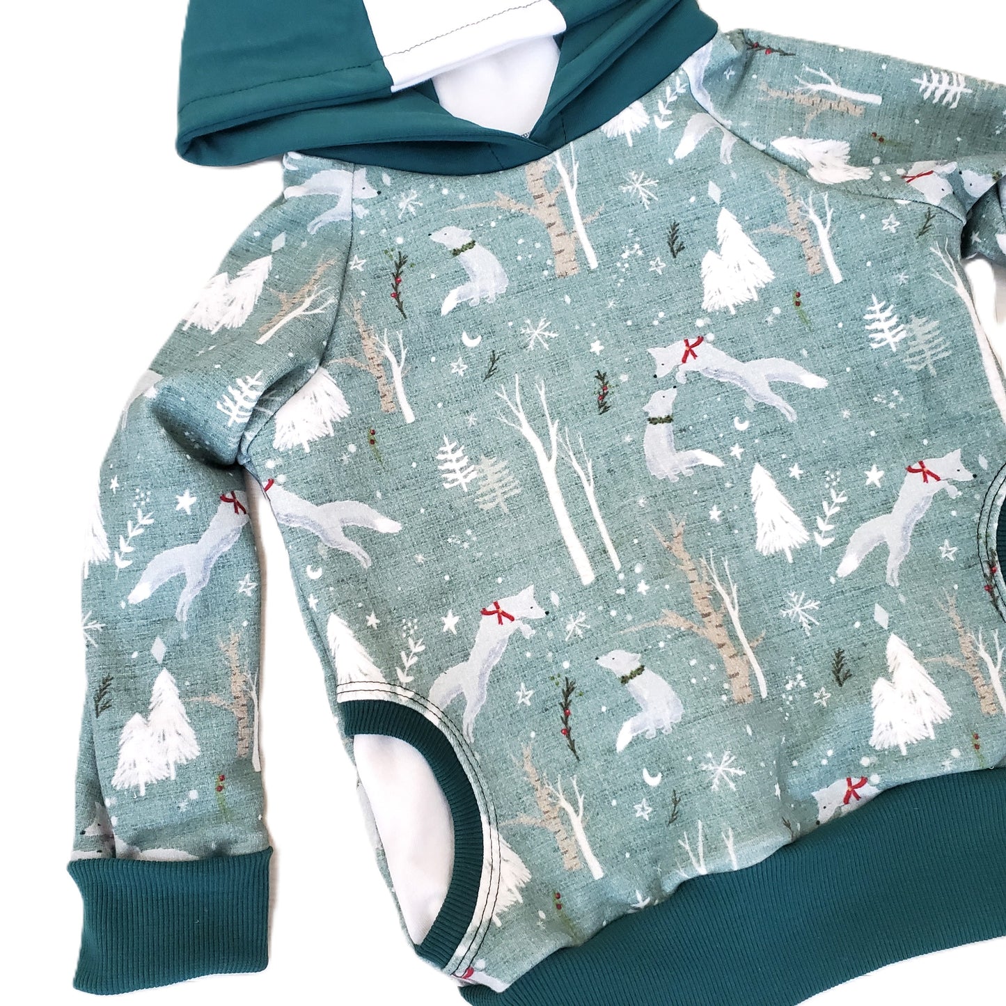 Organic Cotton Winter Animal Hoodie in Grow With Me Style for Children