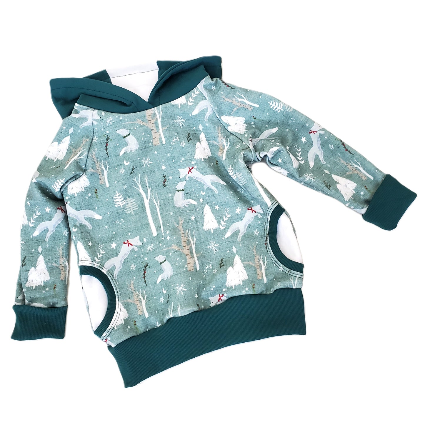 Organic Cotton Winter Animal Hoodie in Grow With Me Style for Children