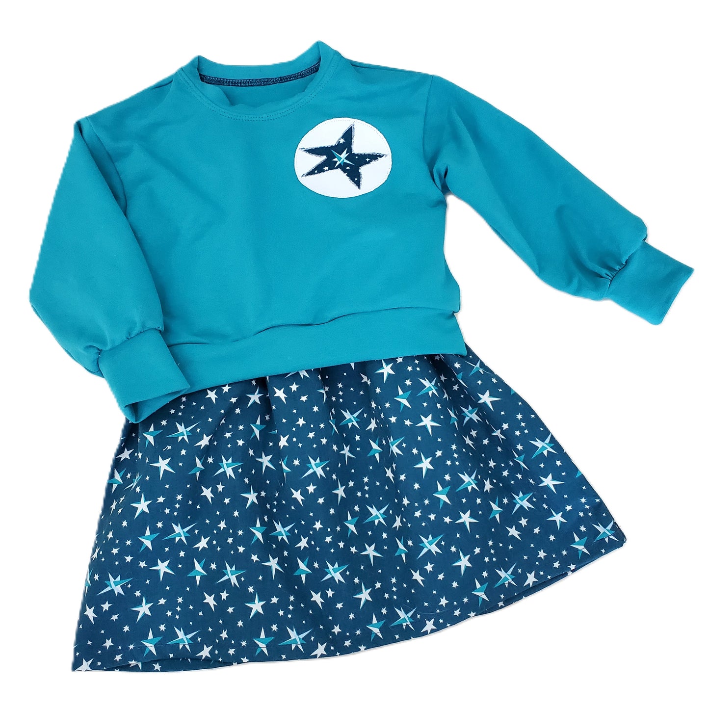 Children's Goodnight Moon Dress in Organic Cotton with Sweater