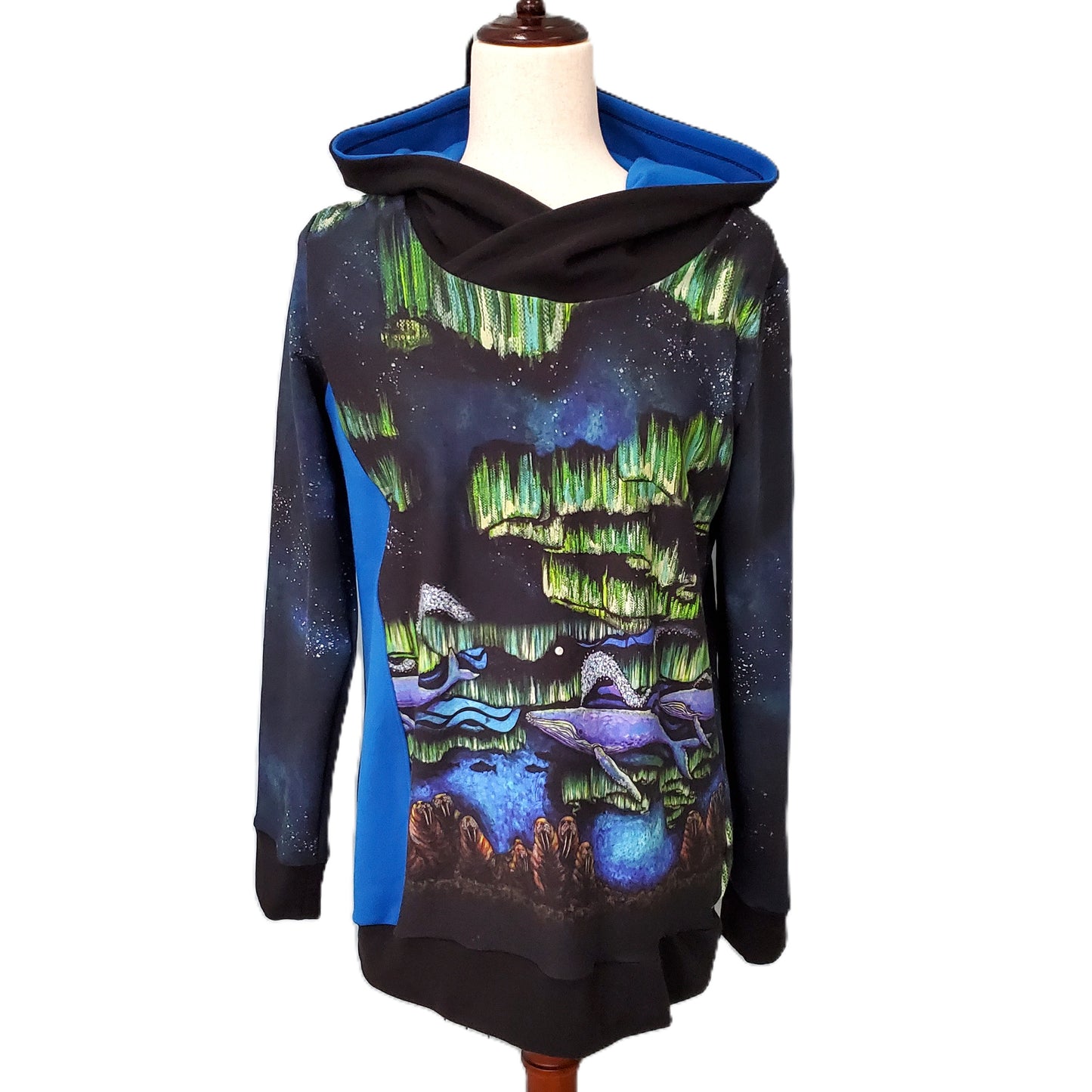 Northern Lights and Sea Life Hoodie for Women