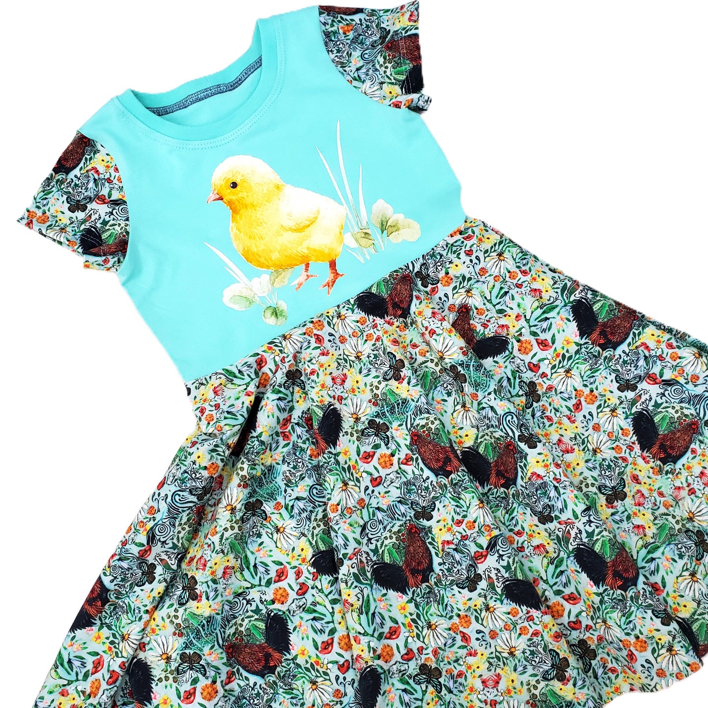 Chicken Dress for Kids in Organic Cotton Jersey