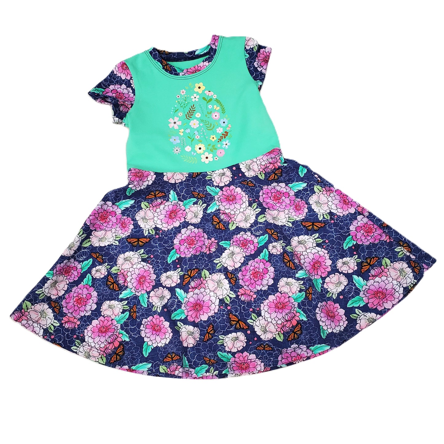 Floral Dress with Sweater for Kid's in Organic Cotton