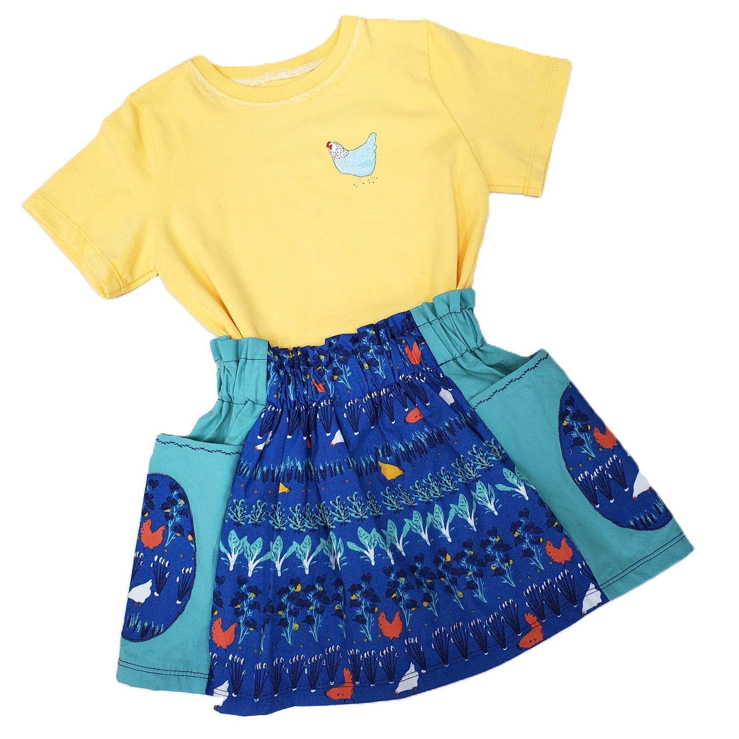 Chicken Pocket Skirt & Tee for Kid's in Organic Cotton