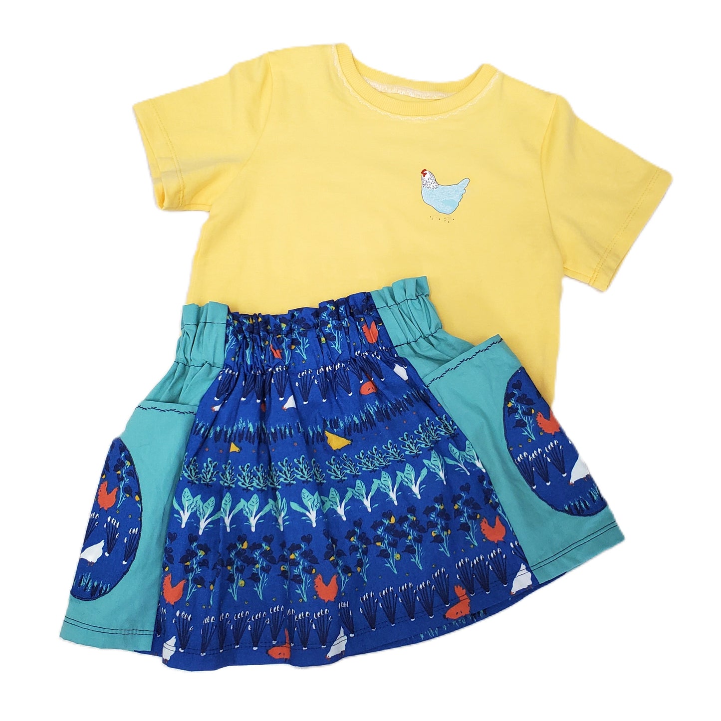 Chicken Pocket Skirt & Tee for Kid's in Organic Cotton