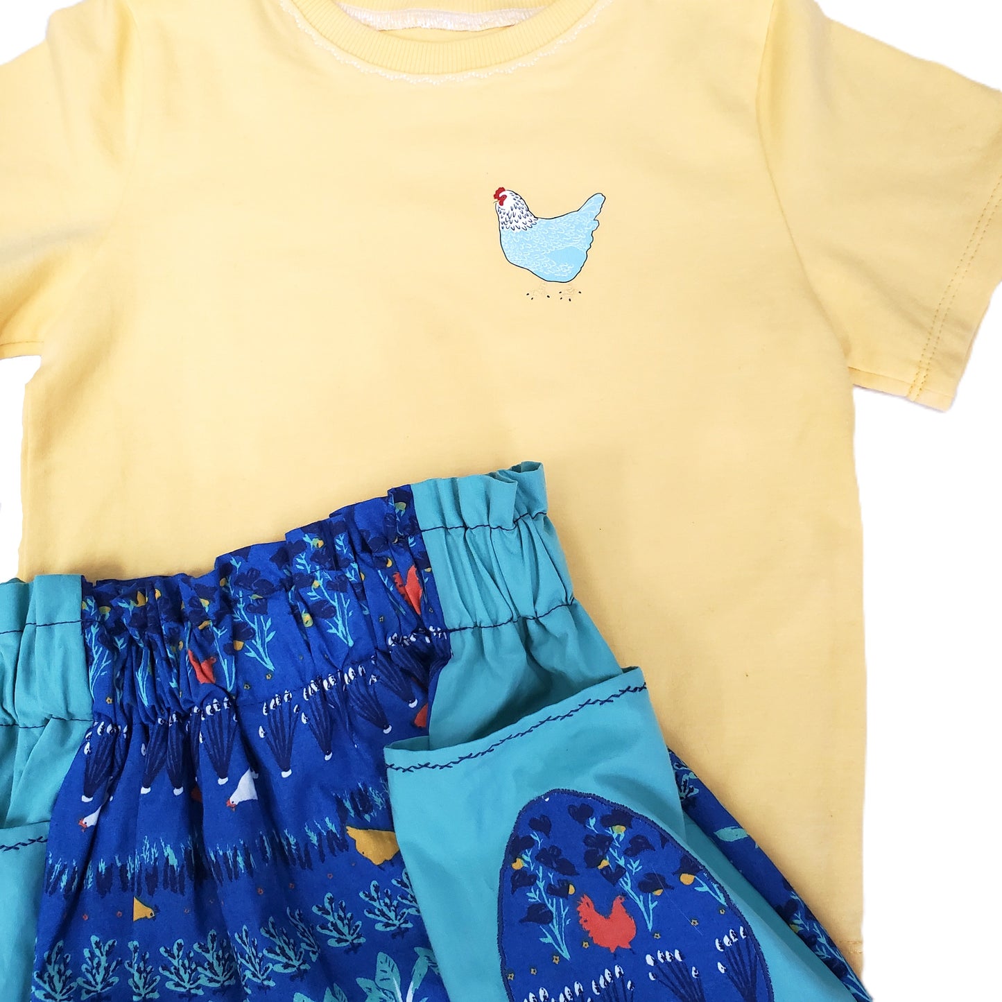 Chicken Pocket Skirt & Tee for Kid's in Organic Cotton