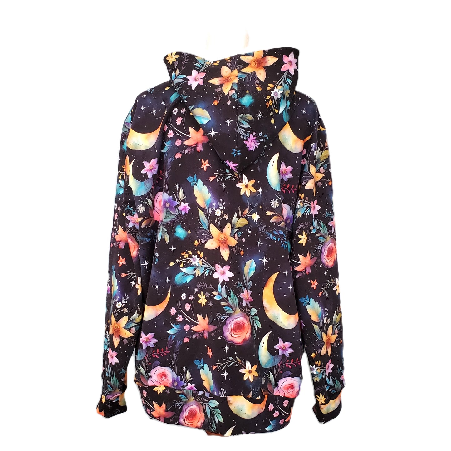 Moon, Stars and Floral Hoodie for Women