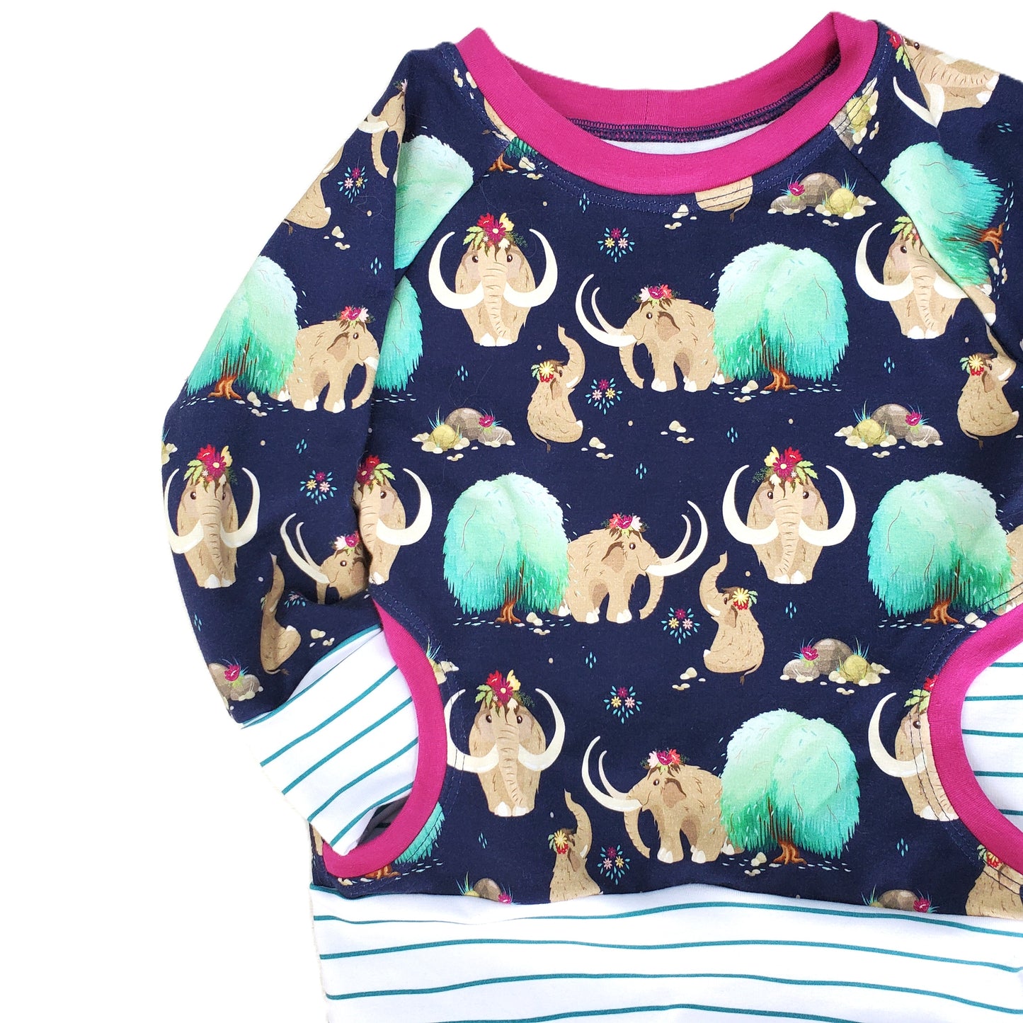 Wooly Mammoth  Grow With Me Pocket Pullover for Kids in Organic Cotton French Terry
