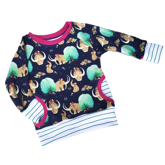 Wooly Mammoth  Grow With Me Pocket Pullover for Kids in Organic Cotton French Terry