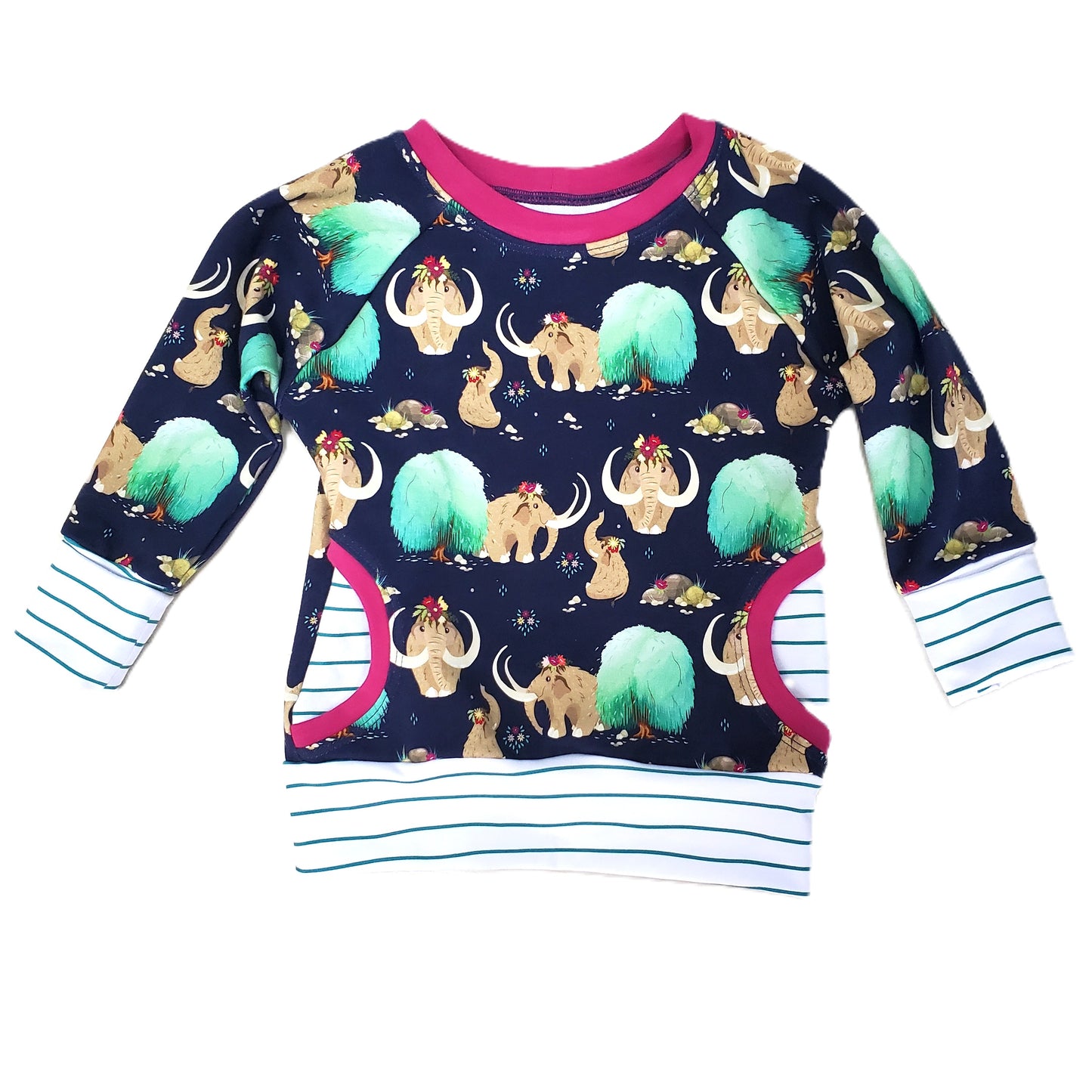 Wooly Mammoth  Grow With Me Pocket Pullover for Kids in Organic Cotton French Terry
