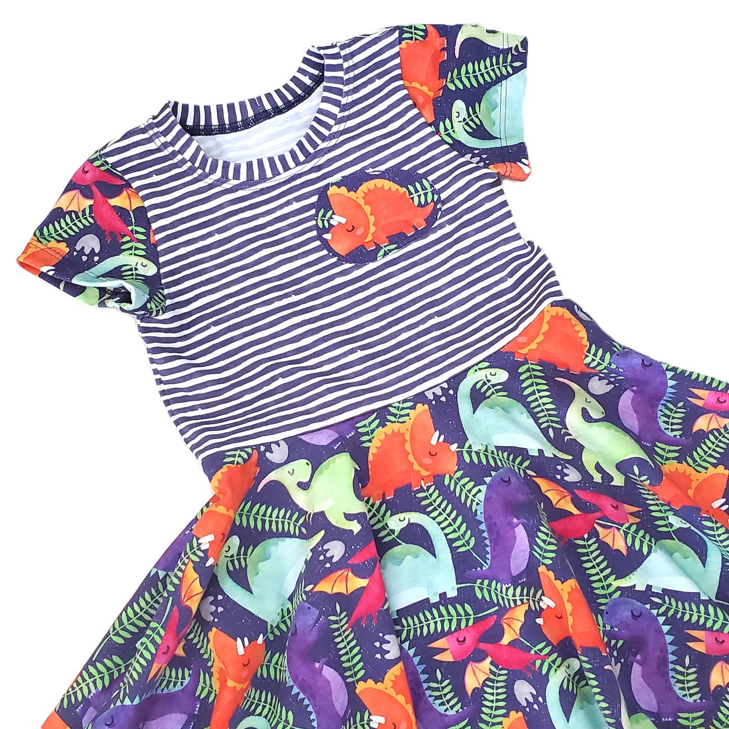 Twirly Dinosaur Dress for Kids in Organic Cotton Jersey