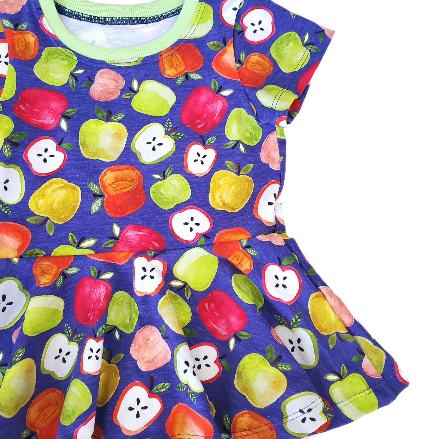Apple Peplum Top for Girls in Organic Cotton Jersey