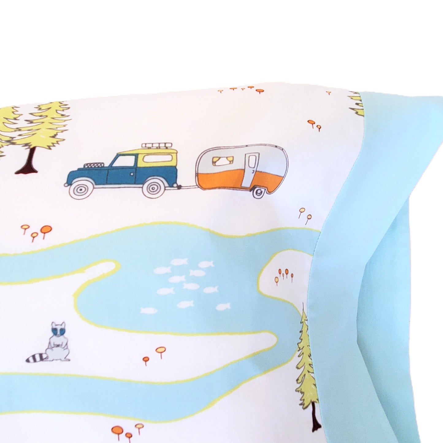 Organic Pillowcases with Camping Themes in a Variety of Sizes