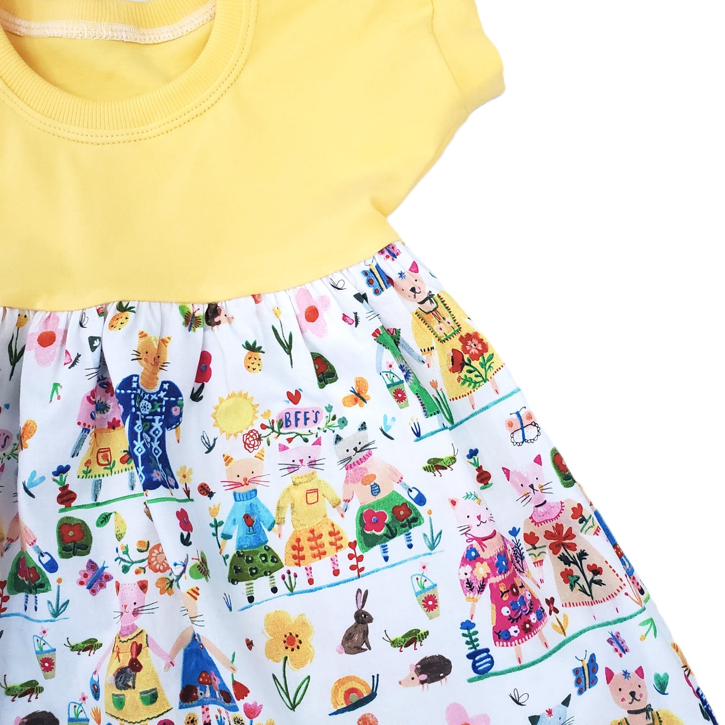 Children's Kitty BFFS Toddler Dress in Organic Cotton