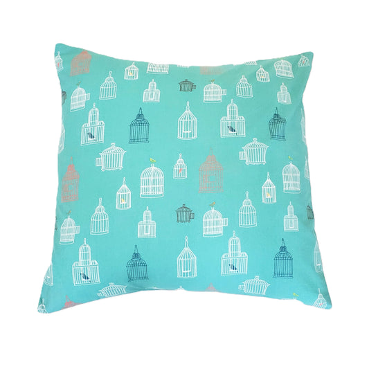 Organic Cotton Accent Pillow in Birdcage Print