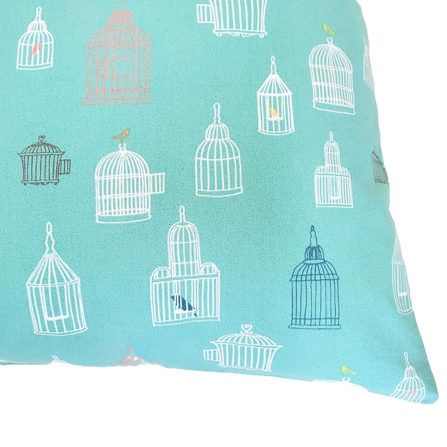 Organic Cotton Accent Pillow in Birdcage Print