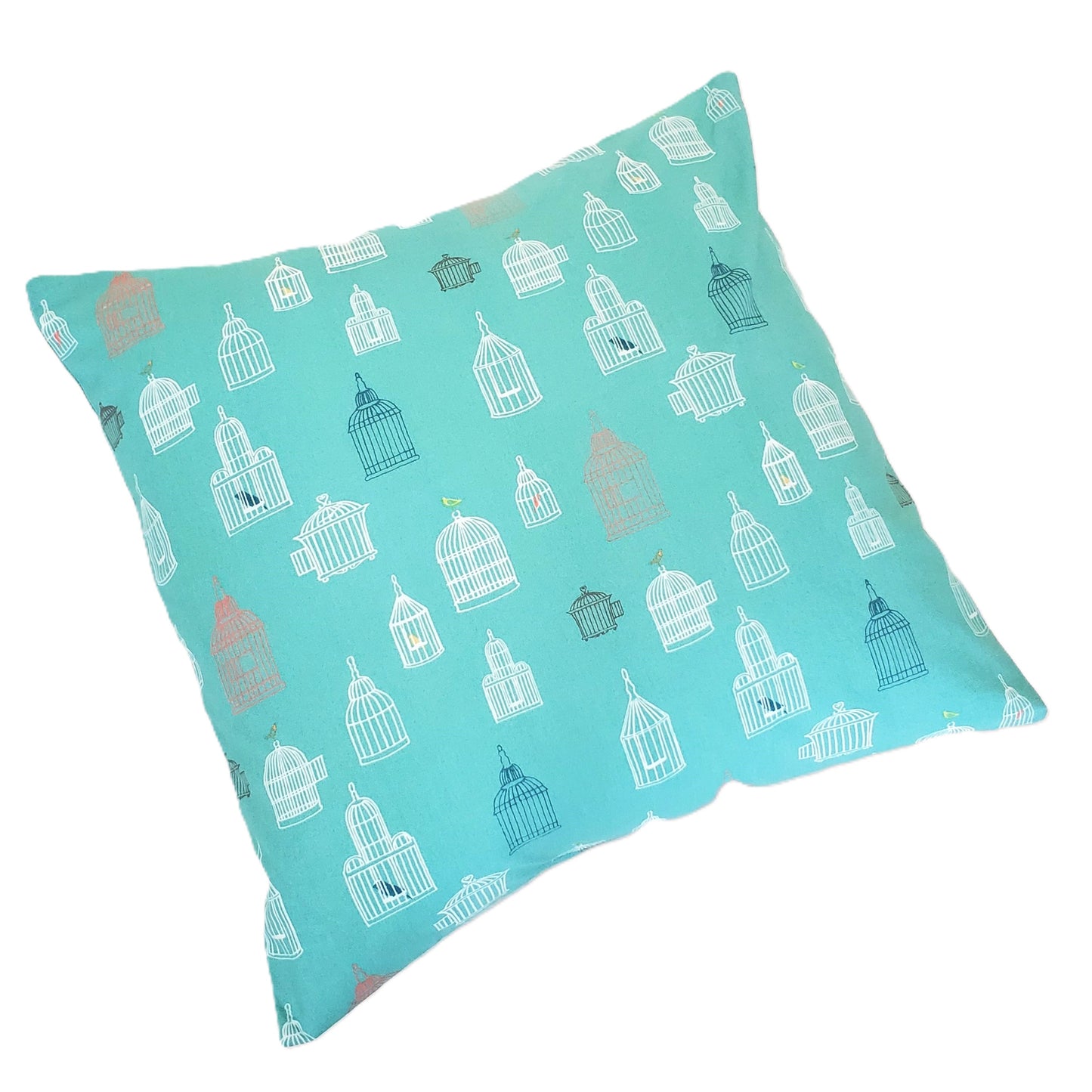 Organic Cotton Accent Pillow in Birdcage Print