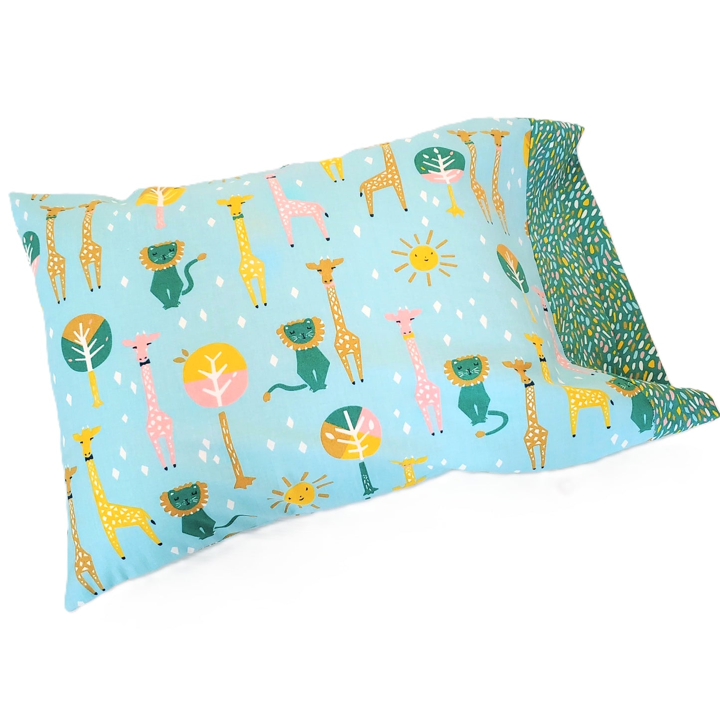 Organic Cotton Pillowcases in Lion and Giraffe Print