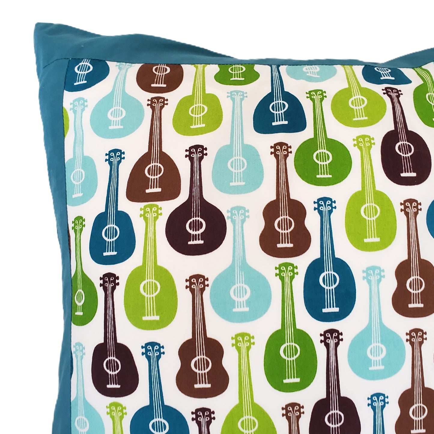 Guitar Print Throw Pillow Cover in Organic Cotton
