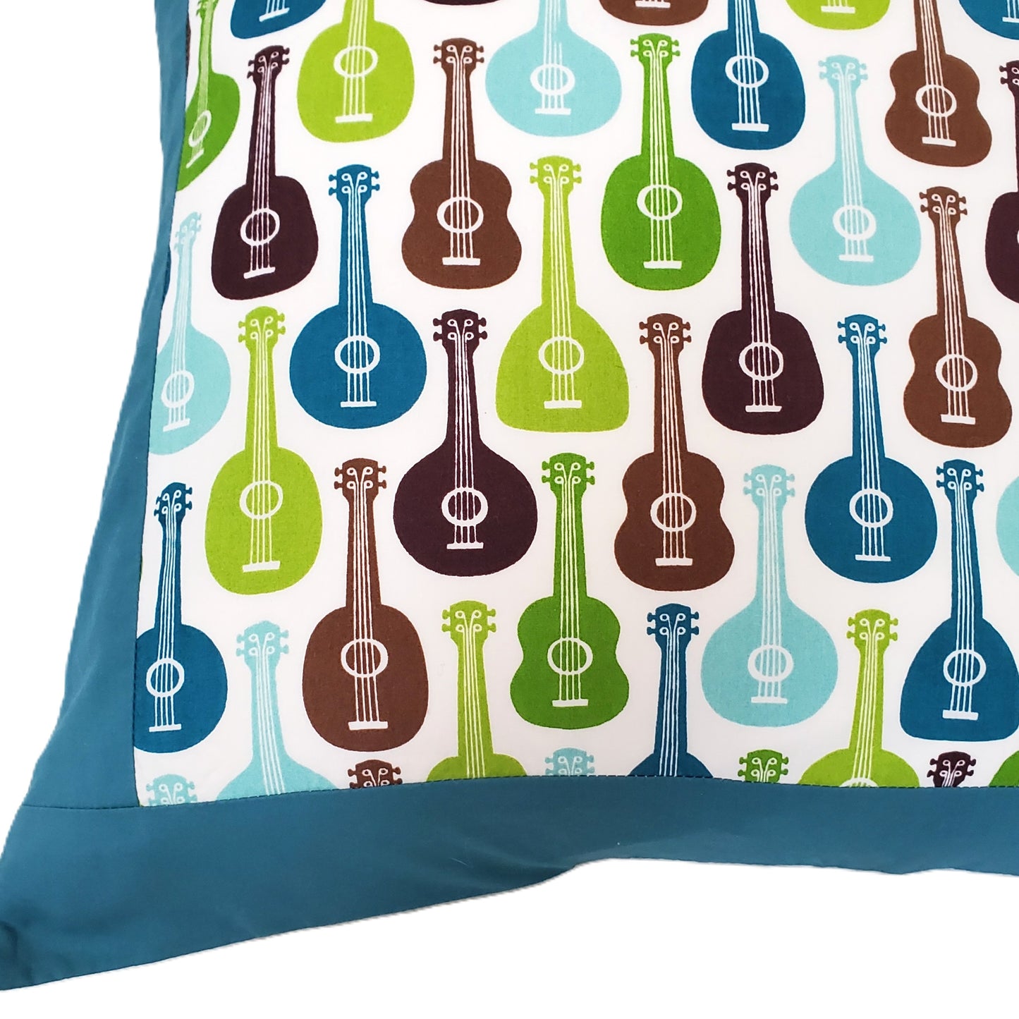 Guitar Print Throw Pillow Cover in Organic Cotton