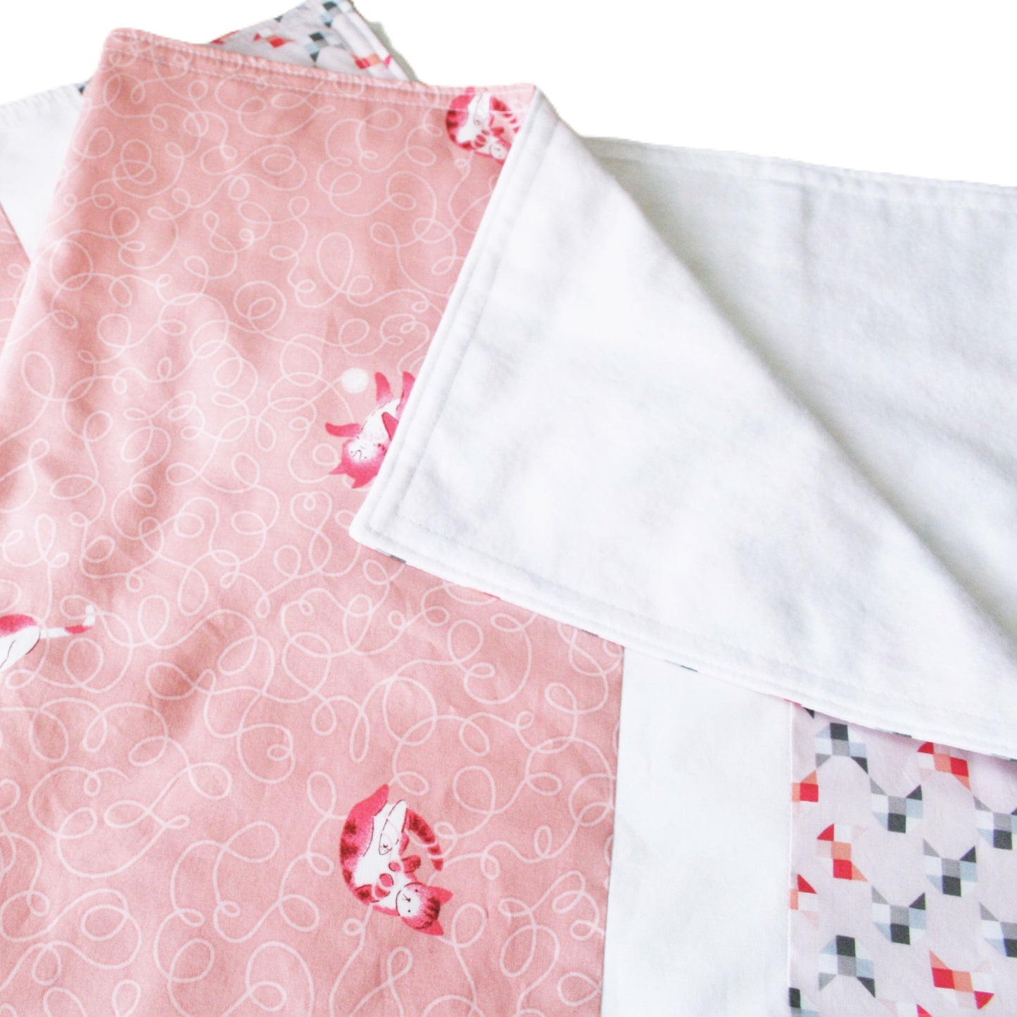 Pink Organic Cotton Baby & Toddler Blanket with Cats