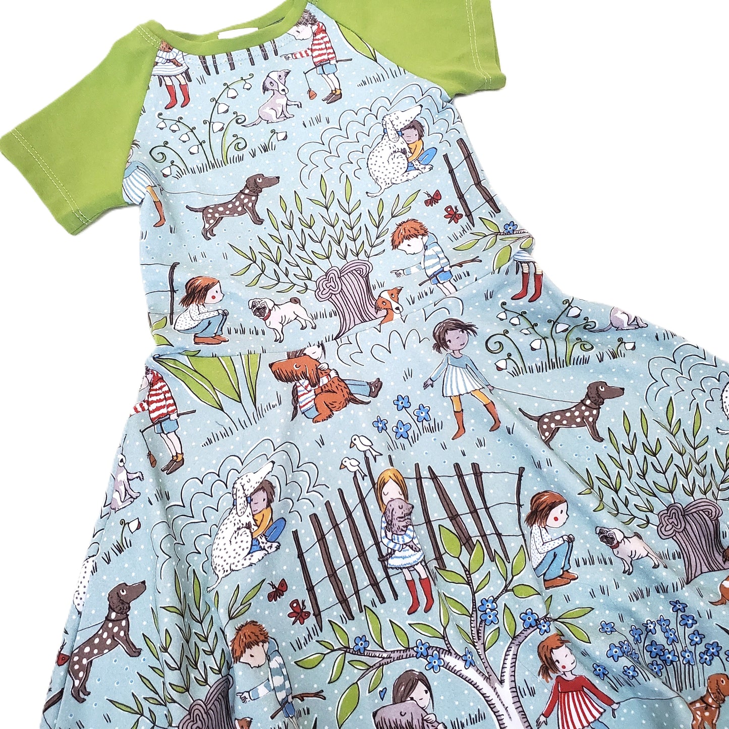 Kids and Their Best Friends-Dogs, Dress & Tee Shirt in Organic Cotton Jersey